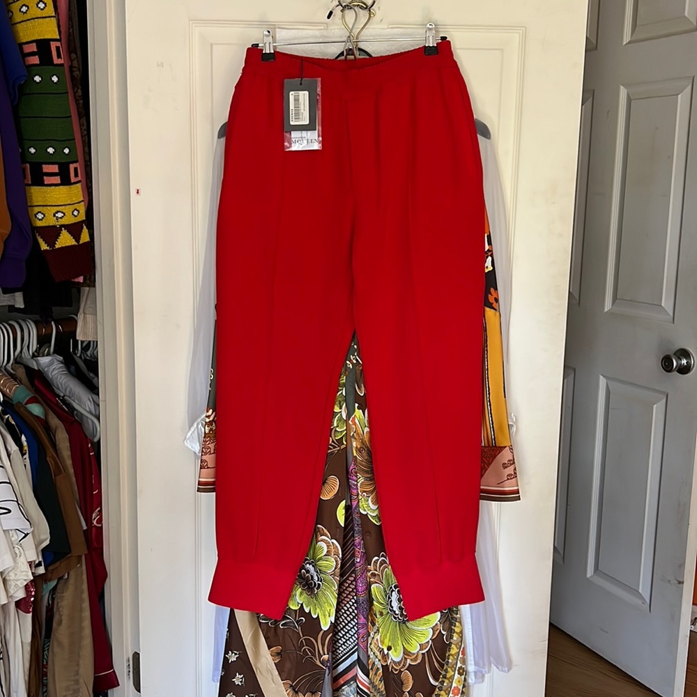 NWT / NEVER WORN Alexander McQueen Red Track Pants